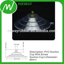 Thick 60mm PVC Threaded Suction Cup with Screw